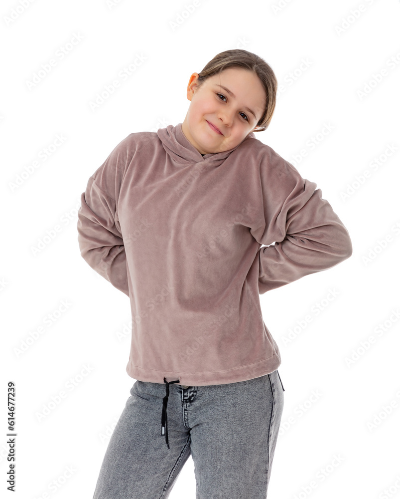 Portrait of surprised child shrugging her shoulders, know nothing, can't understand situation, isolated on white background. Happy girl smiling and posing in studio. Portrait of surprised child shrugging her shoulders, know nothing, can't understand situation, isolated on white background. Happy girl smiling and posing in studio.