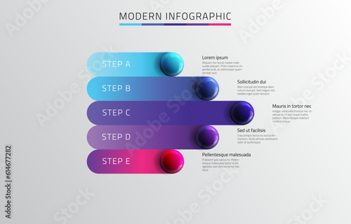 Infographic design template with 5 options or steps. Vector illustration. Can be used for process, presentations, layout, banner,info graph.