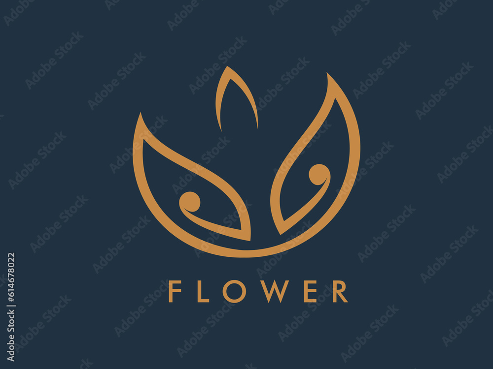 Abstract elegant flower logo icon vector design. Universal creative premium symbol Abstract elegant flower logo icon vector design. Universal creative premium symbol