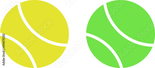 Tennis ball, vector. Tennis ball yellow and green.