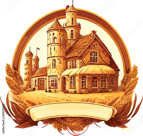 Wheat Mill for Bread Shop Logo Vector