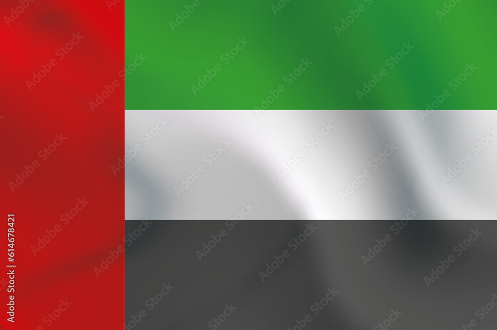 United Arab Emirates country national flag in the wind illustration image United Arab Emirates country national flag in the wind illustration image