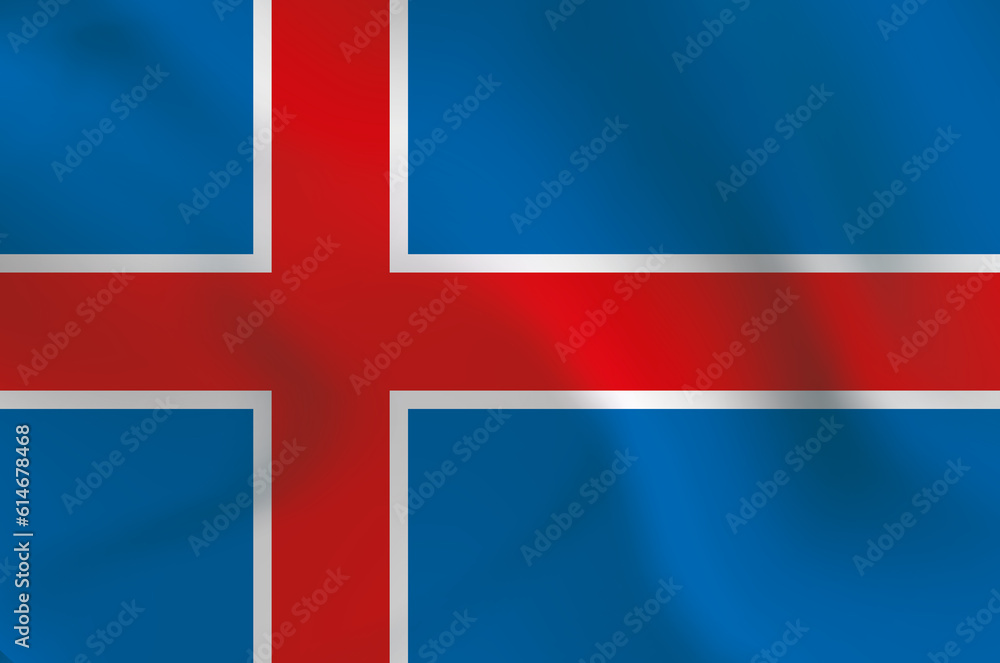 Iceland country national flag in the wind illustration image Iceland country national flag in the wind illustration image