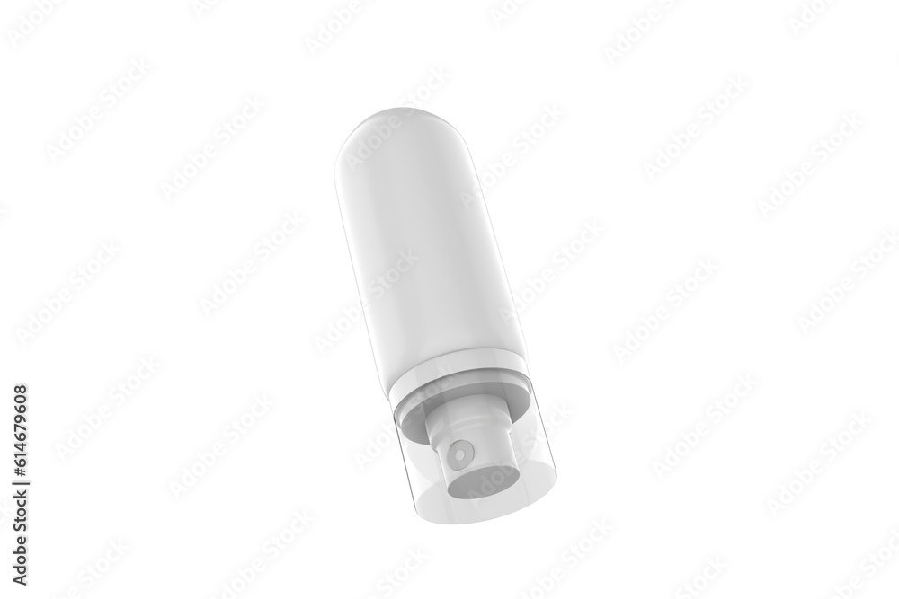 Glossy Spray Bottle Mockup Isolated On White Background. 3d illustration Glossy Spray Bottle Mockup Isolated On White Background. 3d illustration