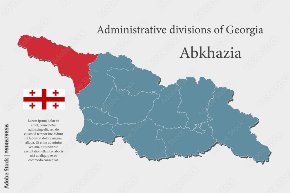 Vector map Georgia, region Abkhazia