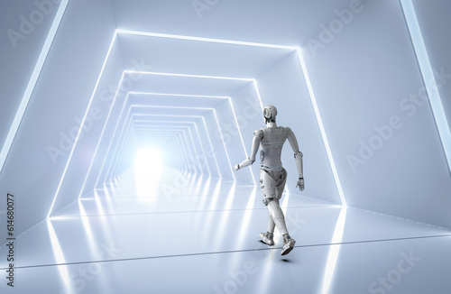 Robot move forward through future photo