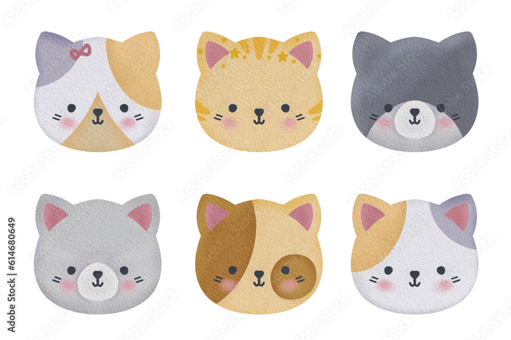 Cat face cute cartoon design. vector illustration. Cat face cute cartoon design. vector illustration.