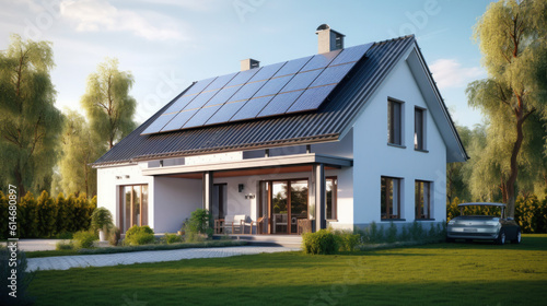 house with solar panels renewable energy © EmmaStock