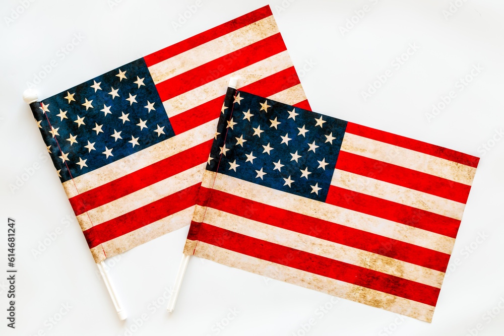 Fototapeta premium Celebrating independence day with USA flags as background