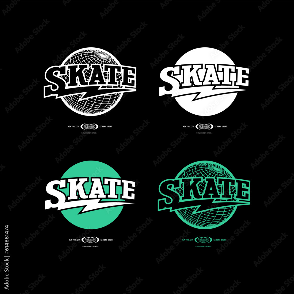 Fotografie Skate typography, tee shirt graphics, vectors.