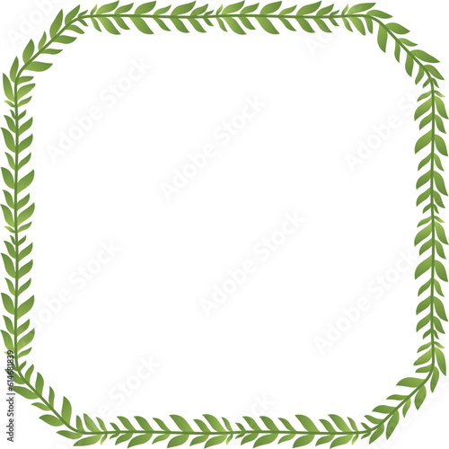 Square Emerald Shape leaves frame green leaf wreath frame picture vector photo frame floral border decoration botanical branches elements winner award congratulations wedding anniversary new year new