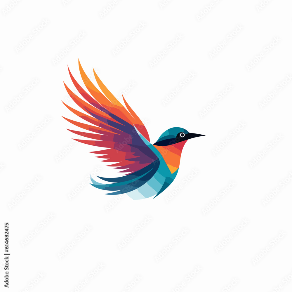 Colorful bird logo in minimalism