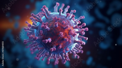 Illustration of a magnified view of the coronavirus