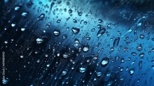 Illustration of Rain drops on a car window during a storm