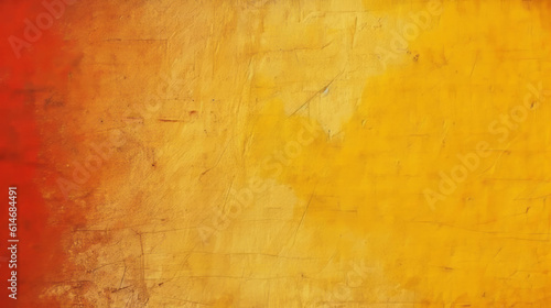Illustration of a vibrant yellow and red abstract painting on a wall