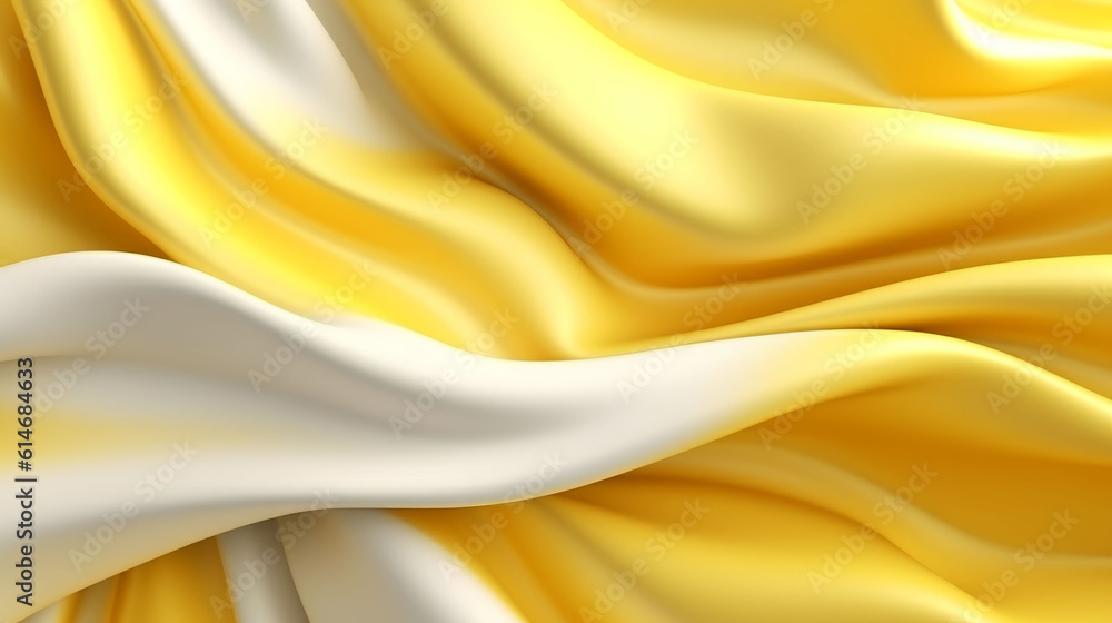 Obraz premium Illustration of a close-up view of a yellow and white textile pattern