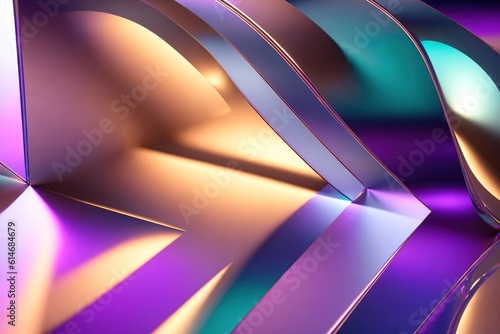 3d abstract background, dynamic interplay of light and shadows in a holographic environment, Generative AI