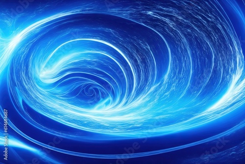 abstract blue swirl background, Generative AI