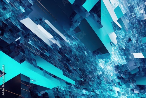 Glitchy distortion creating a fragmented and surreal digital realm, Generative AI