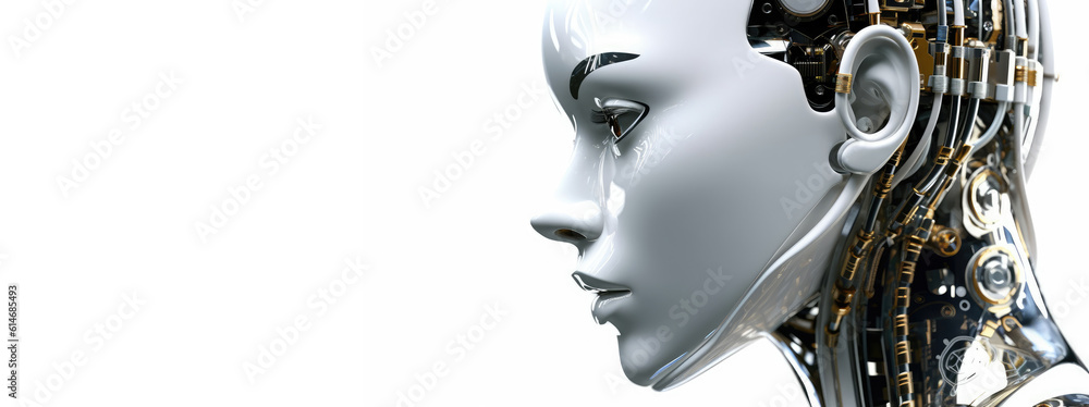 Female robotic cyborg. Generative AI Female robotic cyborg. Generative AI