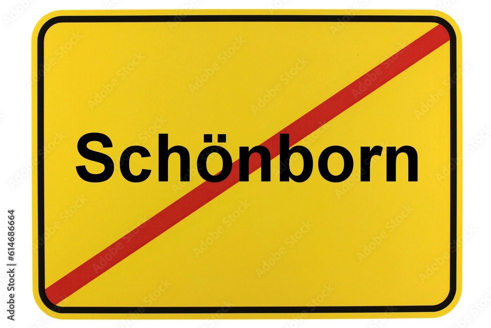 Illustration eines Ortsschildes der Gemeinde Schönborn in Brandenburg Illustration eines Ortsschildes der Gemeinde Schönborn in Brandenburg