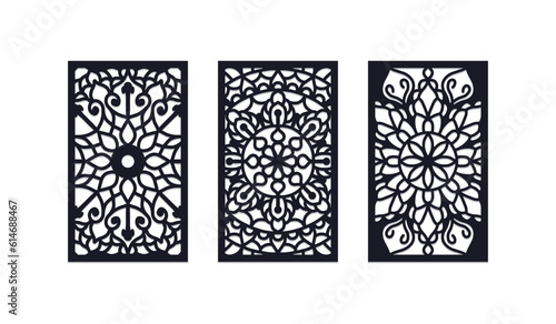 Laser Cut wedding invitation mandala panel template,