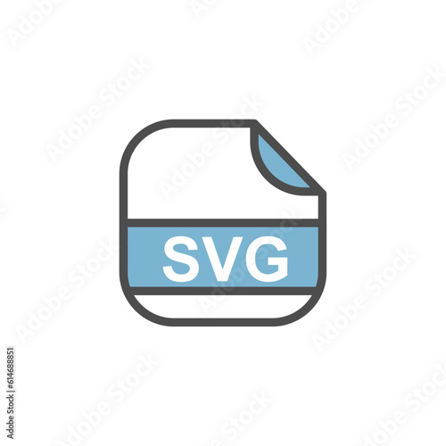 SVG File Extension, Rounded Square Icon with Text - Format Extension Icon Vector Illustration.
