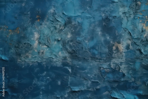Dark blue abstract background. Gradient. Old painted rough wallpaper background. Generative AI.