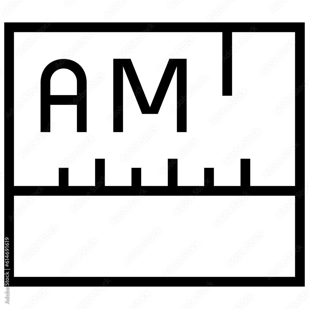 am icon. A single symbol with an outline style