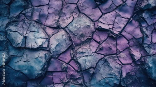 Dirty purple grunge background. Toned rough cracked rock wallpaper background. Generative AI.