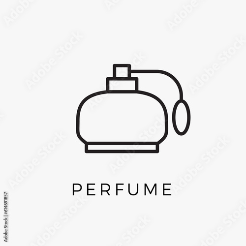 Perfume bottle line icon vector fragrance linear spray art cosmetic flat icon. Perfume illustration scent bottle design deodorant.