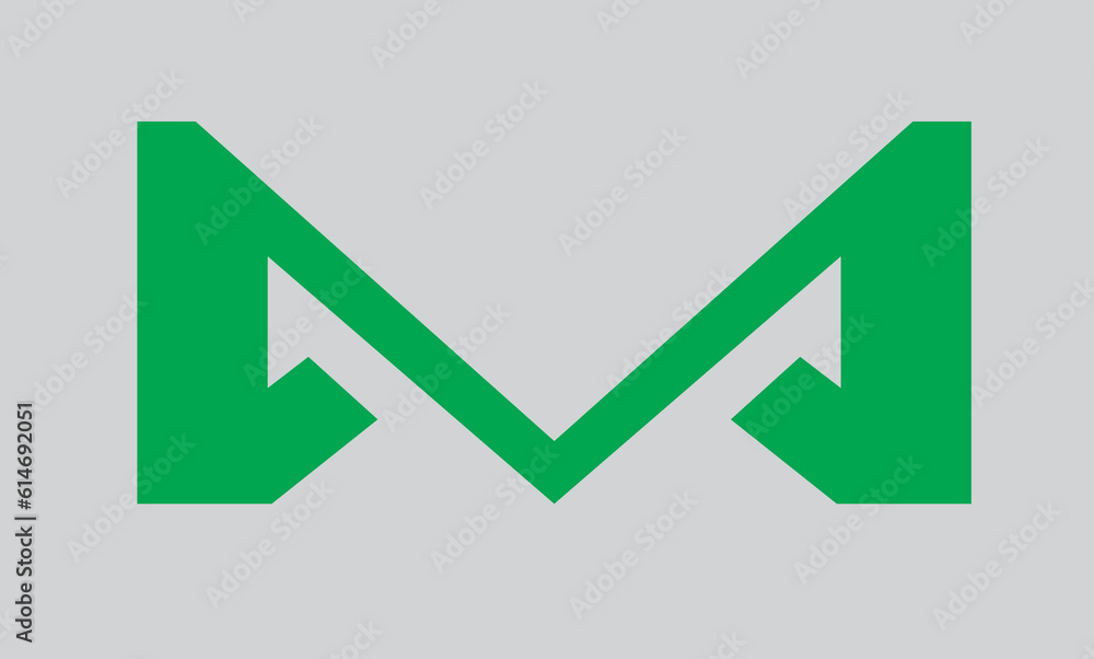 Abstract green logo icon letter M, typography, for your company Abstract green logo icon letter M, typography, for your company