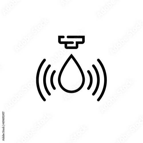 Water sensor vector icon. Water flow drop control sensor logo design isolated illustration.