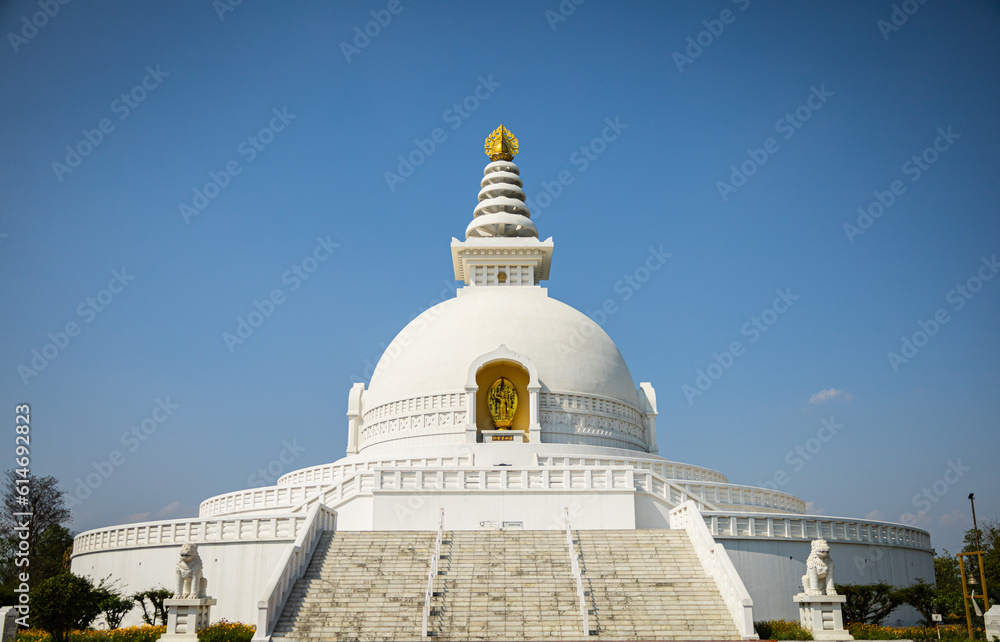Japanse stupa in Birthplace of Buddha (Nepal, Lumbini) Japanse stupa in Birthplace of Buddha (Nepal, Lumbini)