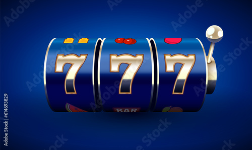 Slot machine wins the jackpot. 777 Big win concept. Casino jackpot.