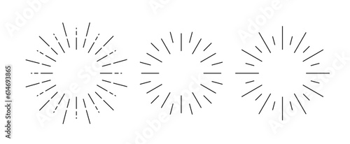 Star burst vector vintage circle background graphic line drawn illustration. Star burst abstract sunburst solar design effect element.