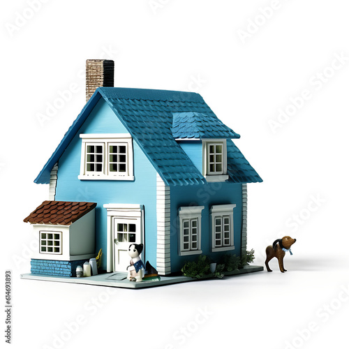 house with a dog