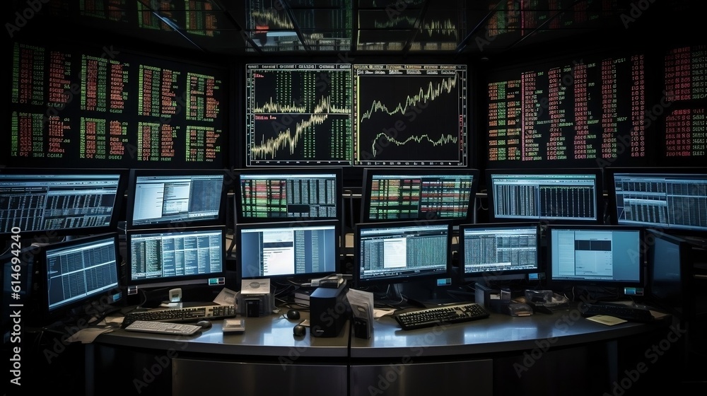 Fototapeta premium monitor with a trading graph screen