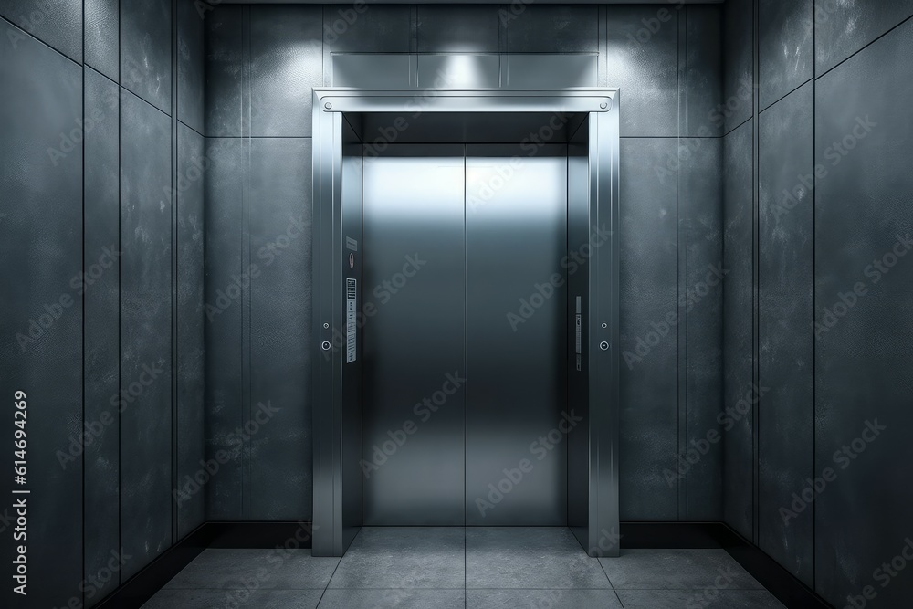 Elevator steel background. Generate Ai Stock Illustration | Adobe Stock