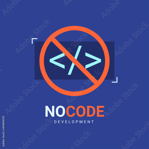 Low coding developing application background vector design icon. Low code banner digital concept sign.