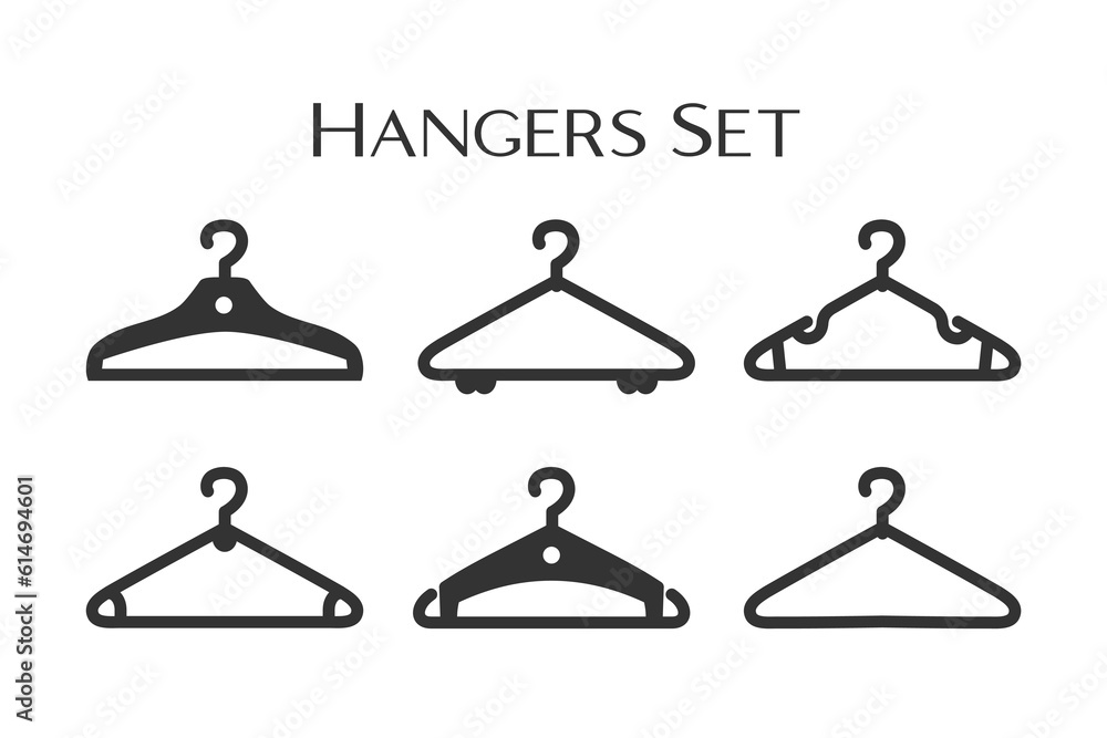 A black and white silhouette of a coat hanger Stock Vector
