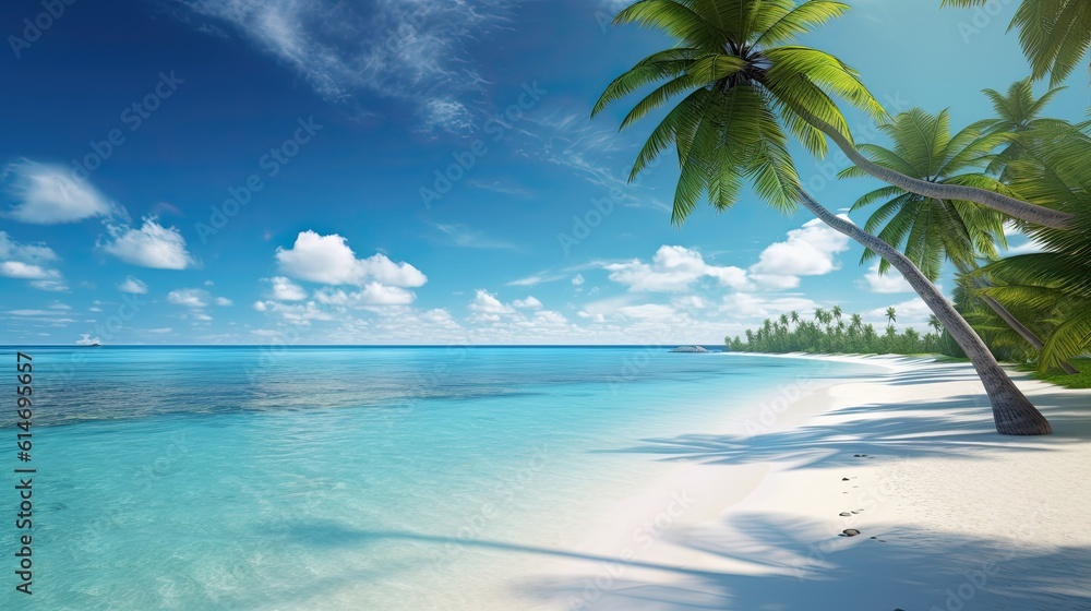 beach with palm trees