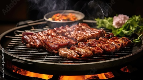 Sizzling Delight: A Flavorful Journey of Korean Barbecue Grilling. Generative AI 8