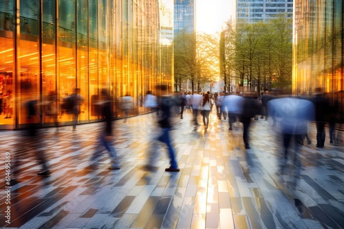 People walking in a financi...