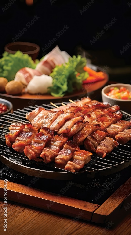 Sizzling Delight: A Flavorful Journey of Korean Barbecue Grilling. Generative AI 2