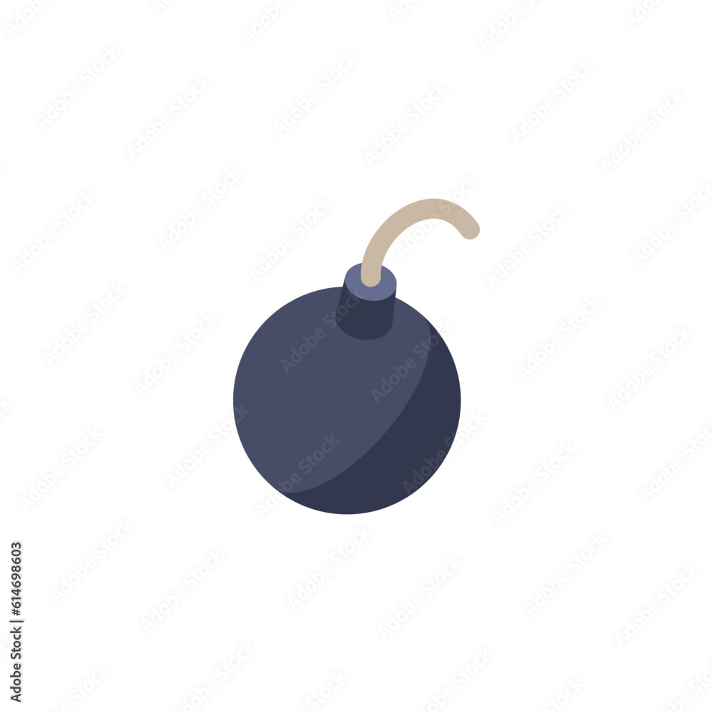 Bomb with fuse, cartoon flat vector illustration isolated on white background. Bomb with fuse, cartoon flat vector illustration isolated on white background.