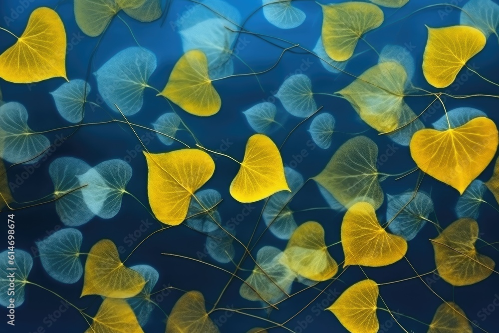 Pattern of beautiful leaves. Generative AI Pattern of beautiful leaves. Generative AI