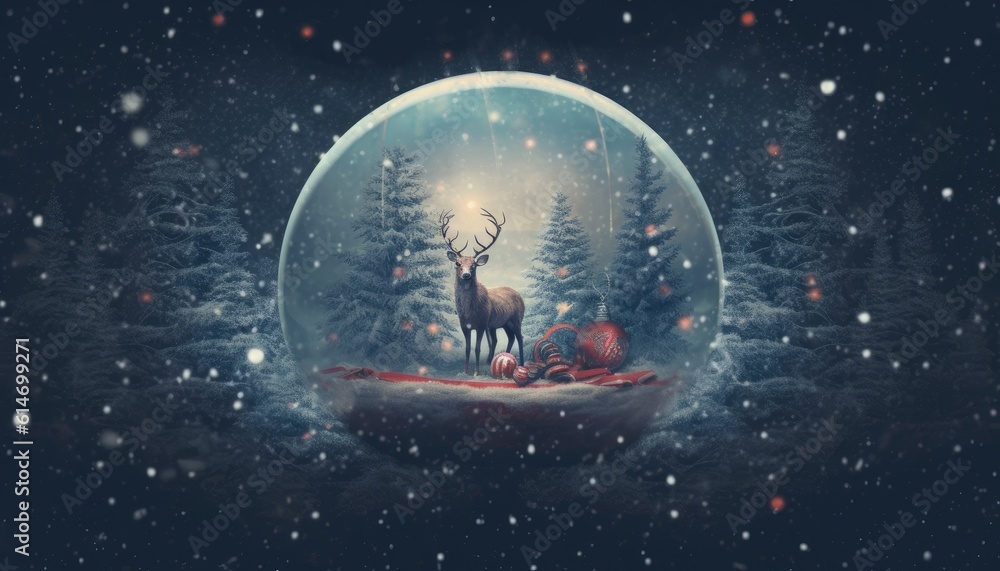 Naklejka premium christmas promo banner Merry Christmas and Happy Holidays greeting card, frame, banner. New Year. Winter xmas holiday theme. Generative AI