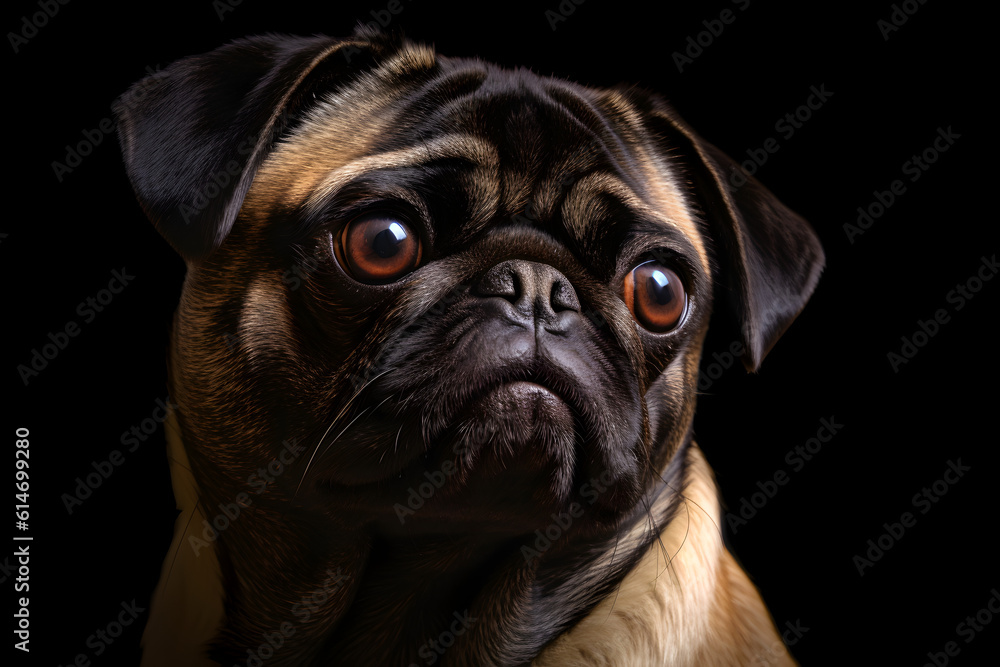 Close-up of a pug, AI-Generated Image