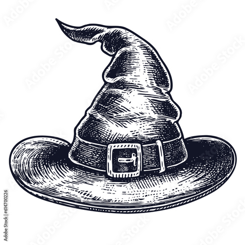 witch magic hat sketch